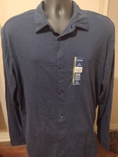 George men  s flannel long sleeve SUPER SOFT Blue Button Shirt shirt XL NWT NEW