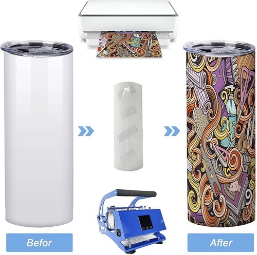 4 Pack Sublimation Stainless Steel 20oz Skinny Tumbler Double Wall Insulated - Picture 4 of 8