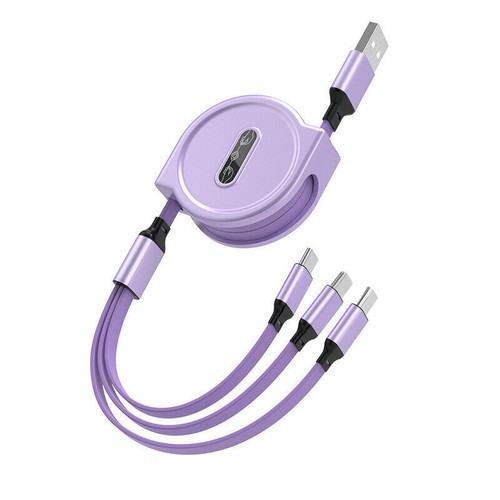 For Universal 3 in 1 Retractable USB Charger Charging Cable Cord for All Phones - Picture 10 of 12