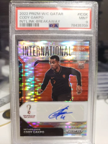 2022 Panini Prizm World Cup Int’l Ink Cody Gakpo Auto #ICGK BREAKAWAY PSA MINT 9