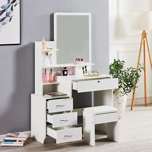 Modern Dressing Table Stool Bedroom Vanity Set Makeup Desk W Mirror 4 Drawers 711639638679 Ebay,Contemporary Corporate Office Design Ideas