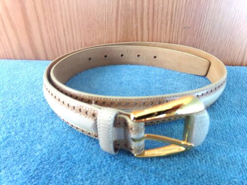 NEW OLD STOCK GIORGIO'S GENUINE LIZARD WOMEN'S BROWN BELT MADE IN SPAIN SIZE 32 - Picture 1 of 4