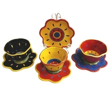 Certified International Susan Winget Garden Brights Soup Bowls Salad Plate Set 7