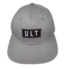ULT Snapback Hat Gray OSFA Adjustable Solid 6 Panel Vent Holes