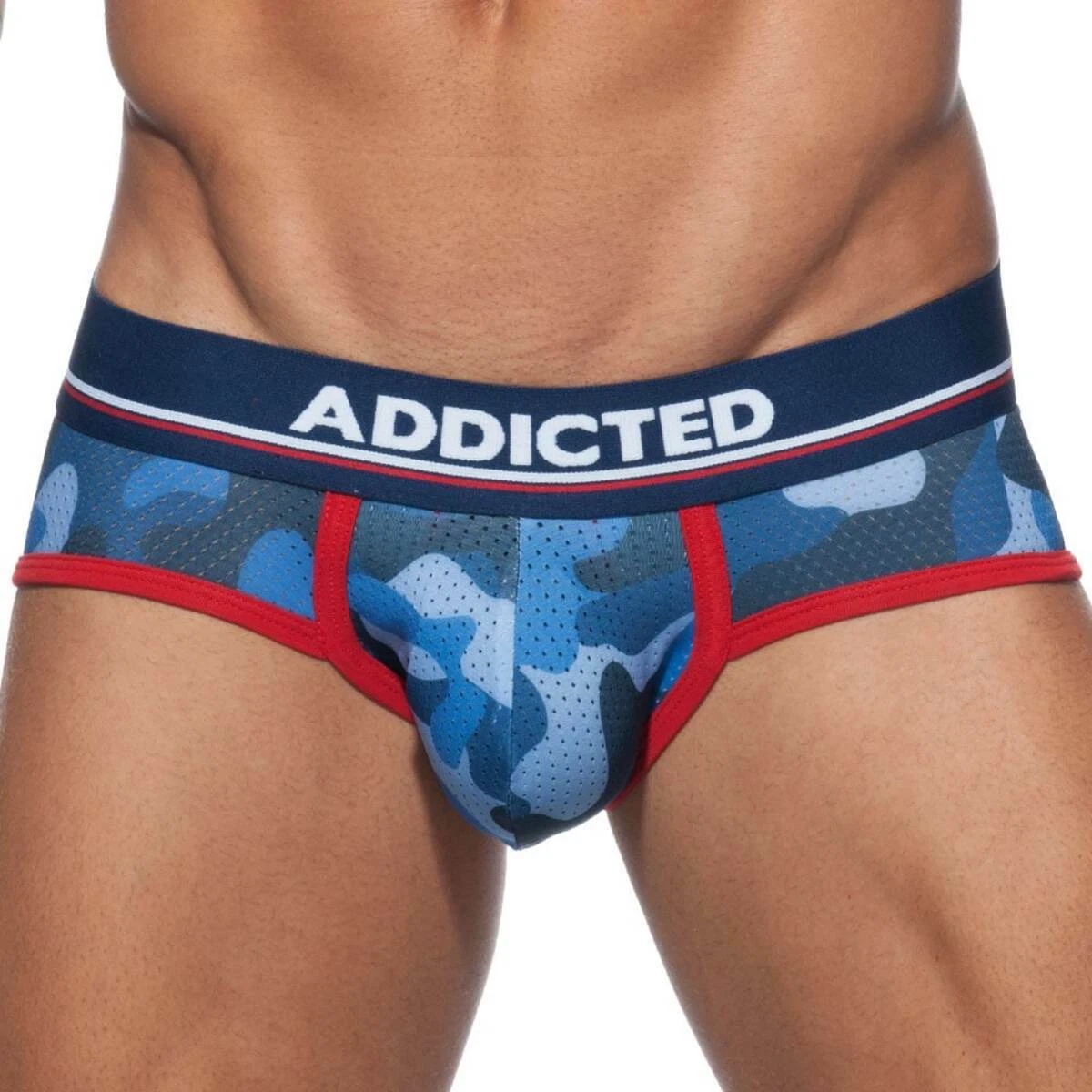 ADDICTED 'Camo Mesh Push-Up' Brief / Underwear Size M/32 Camouflage Navy  **NWT**