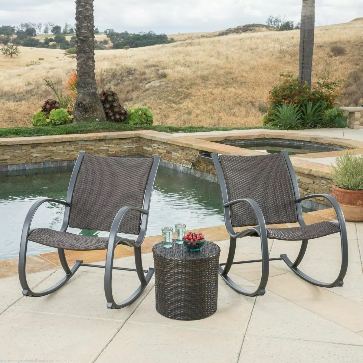 Dark brown rocking chair cheap outdoor