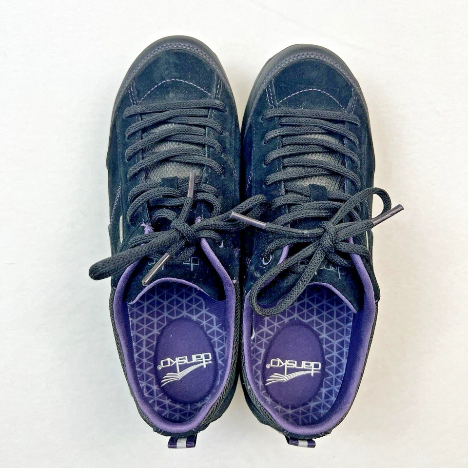 Sapato Feminino Dansko Vibram Camurça Preto Roxo Tamanho EUA 9 - Imagem 3 de 4