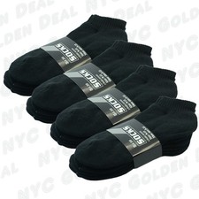 NEW 3 Pairs Mens Black Sport Athletic Crew Socks Cotton LOW CUT Size 9-11 10-13