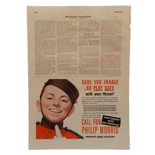 PHILIP MORRIS CIGARETTE PHILIP MORRIS INC. 1942 ADVERTISEMENT