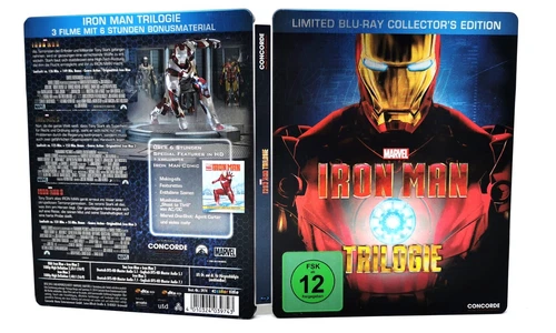 💥 Iron Man Trilogy – Limited Blu-ray Collector’s Edition + Comic GERMAN - READ!