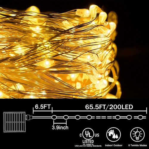 72Ft Solar Powered LED String Fairy Lights Outdoor Garden Wedding Party Xmas - 第 4/22 張圖片