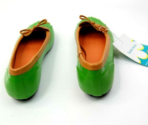 Petal and Co Womens Size 7 Green Tan Low Slip on Gardening Boots Rain Duck Shoes - Picture 5 of 6