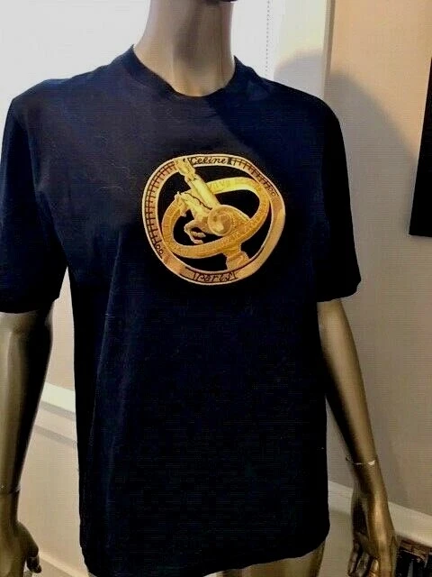NWOT CELINE PARIS Tee M Top LOGO T shirt Made in italy NEVER WORN Authentic