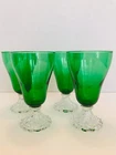 Vintage Anchor Hocking Glass Forest Green Berwick Boopie Bubble 5" Glasses