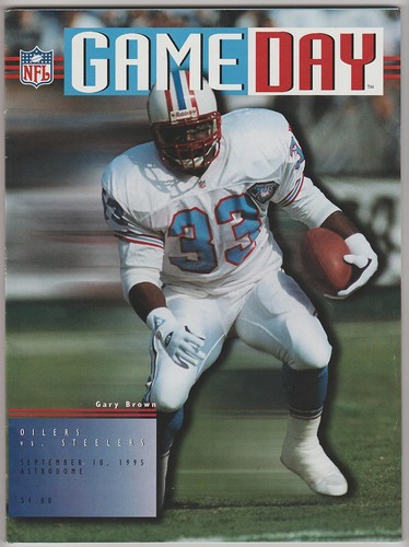1995 Houston Oilers vs Pittsburgh Steelers GameDay Program Gary Brown Cover