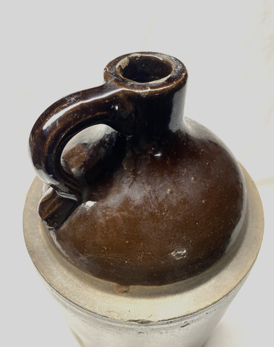 Antique Vtg Large 1 Gal Heavy (6 lb) Stoneware Whiskey Jug Farmhouse Primitive - Picture 5 of 10