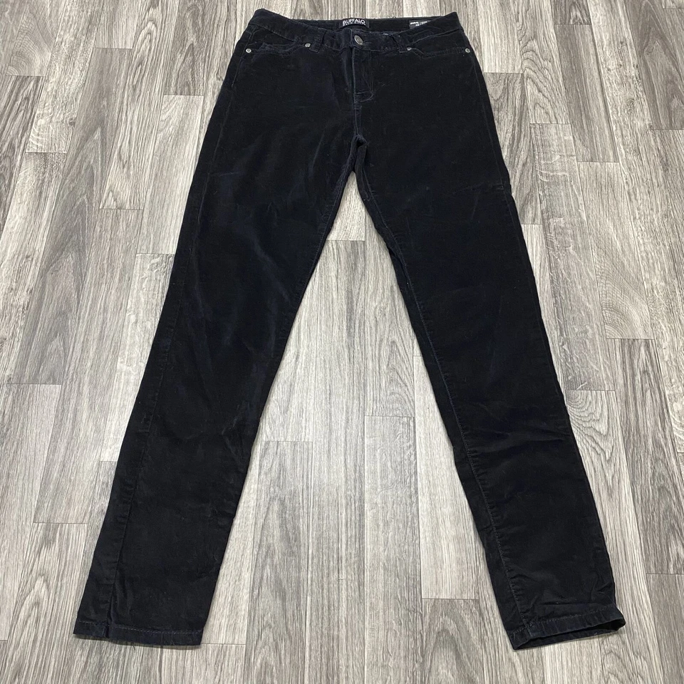 BUFFALO Marvel Mid Rise Velvet Black Stretch Skinny Women's Size 6 /28 - Image 3 of 4