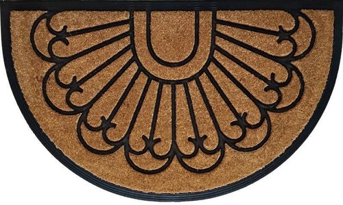 Arrow Design Doormat Coir Rubber Outdoor Door Mats 45cm x 75cm Half Moon