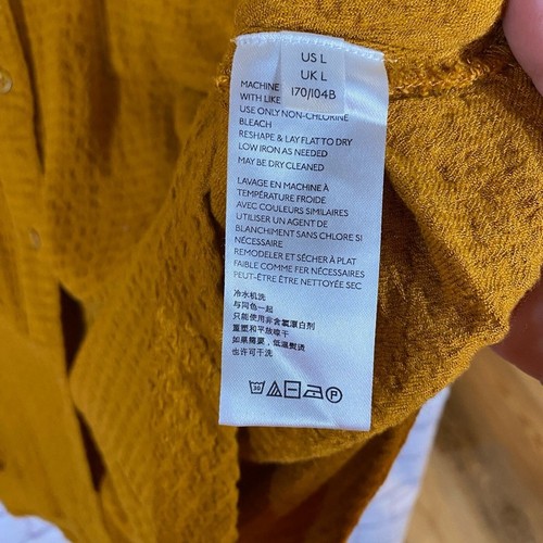 Camisa Waffle We The Free People Solid Hidden Valley Goldenrod Abotonada Talla L - Imagen 7 de 11