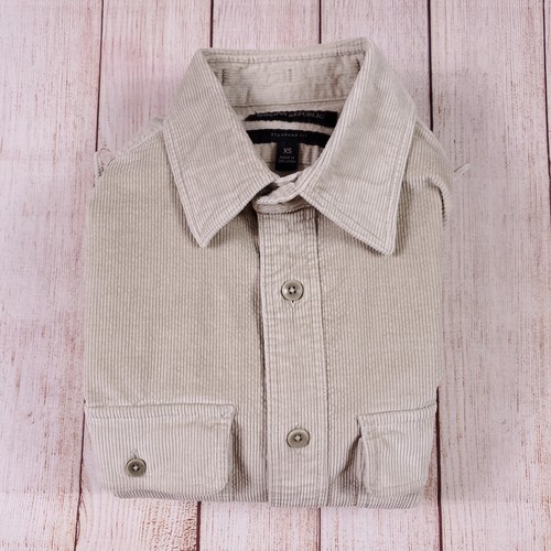 Banana Republic Shirt Men's XS Beige Heritage Explorer Corduroy Standard Fit