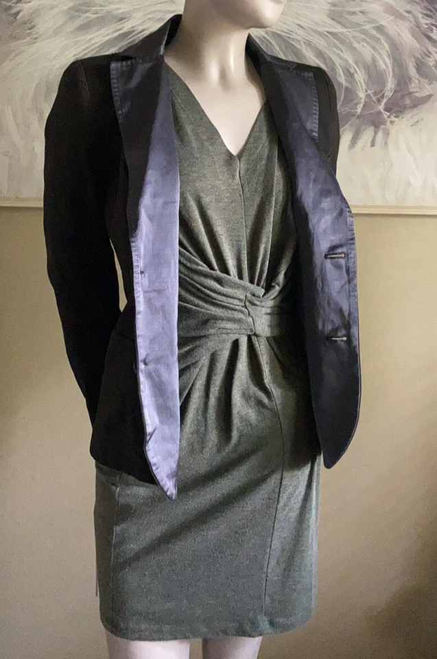 Diesel Black Gold Label Women’s Size XS Black Blazer/Jacket -Grey Satin Collar - Image 4 of 4