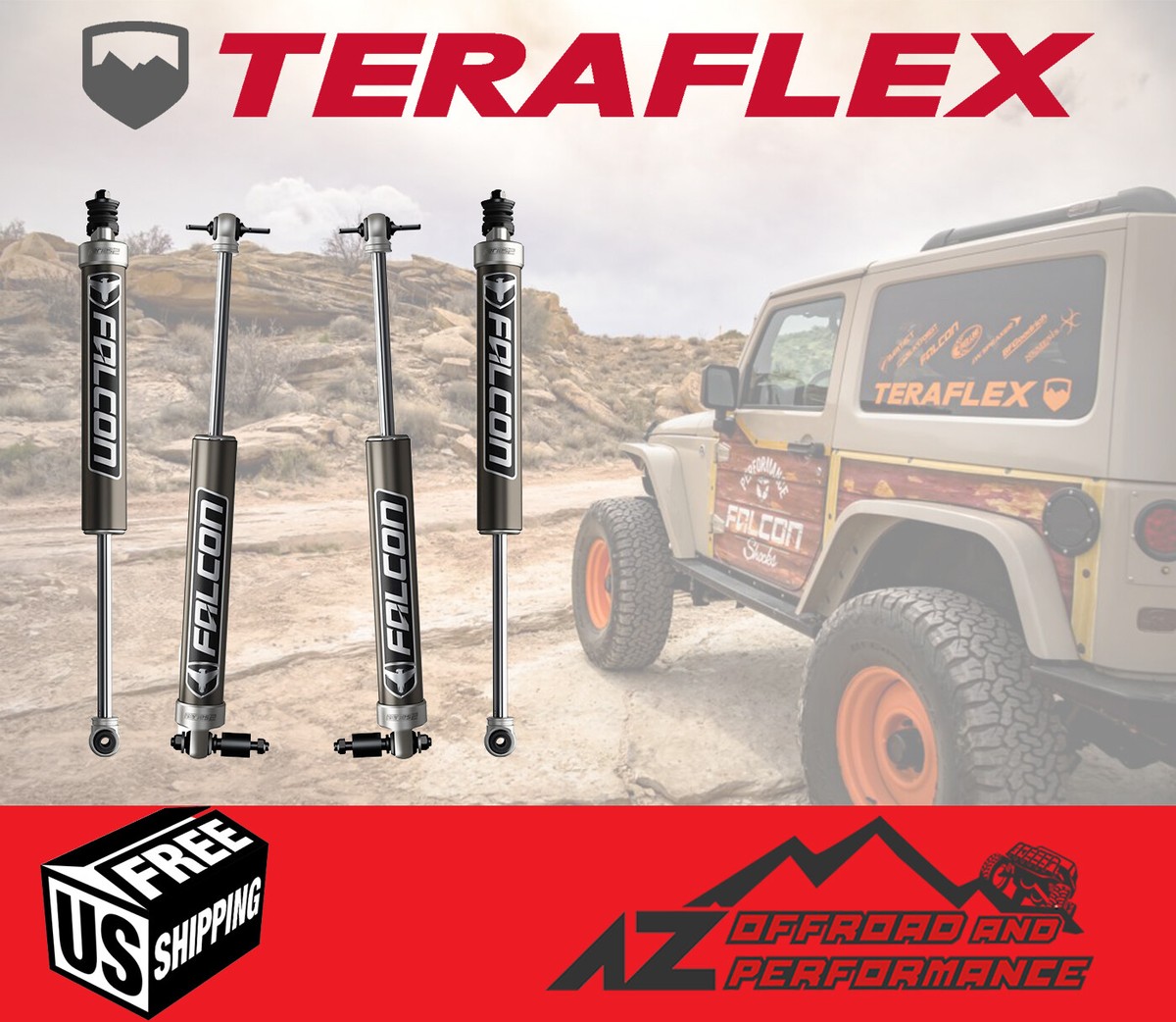 TeraFlex Falcon 2.1 SP2 Front & Rear Shocks 4
