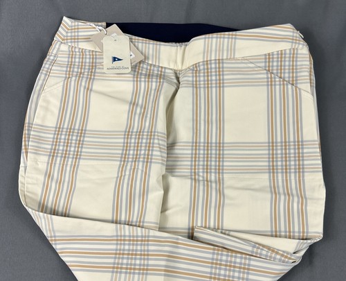 Peter Millar Womens Golf Pants 6 Ivory Beige Plaid Nylon Polyester MSRP $149 - Picture 4 of 8
