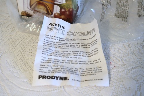 PRODYNE JUBILEE A401 ICELESS ACRYLIC WINE COOLER 1994 Taiwan New in Box - Picture 4 of 8
