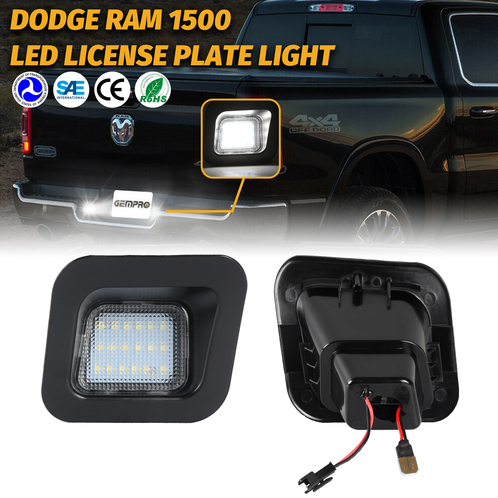 Dodge Ram 1500 Accessories R&F Auto LED License Plate Lights