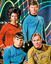 Star Trek Original Cast Autographed 8x10 Photo Kirk Spock McCoy Uhura 5