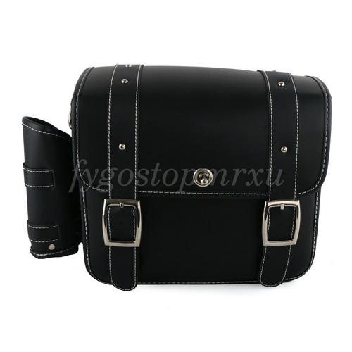 Waterproof Universal Motorcycle Saddle Bag Tool Sissy Bar Luggage +Bottle Holder - 第 10/13 張圖片
