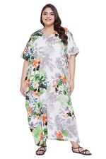 Floral Multicolor Boho Kaftan with Kimono Sleeves Maxi Dress Summer Sundress