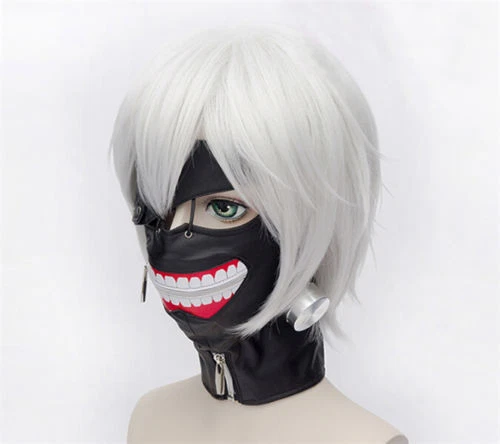 Kaneki Ken Tokyo Ghoul короткий серебристый белый прямой парик для костюма косплея - Изображение 3 из 4