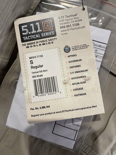 Tradie 511 Tactical Mens S Beige Tan Button 100% Short Sleeve Shirt 5.11 T18 - Picture 2 of 6