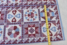 17.5" x 44", Burgundy Blue & Cream Cheater-Quilt Cotton Panel, Springs, V50