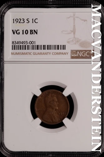 1923-S Lincoln Wheat Cent - NGC VG 10 BN - Scarce  No Reserve  #SLH3