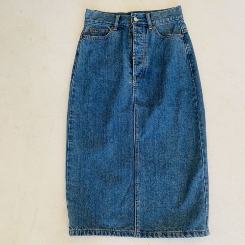 Camilla & Marc Denim Midi Skirt Size 8 Mid Blue (C &M) - Picture 4 of 11