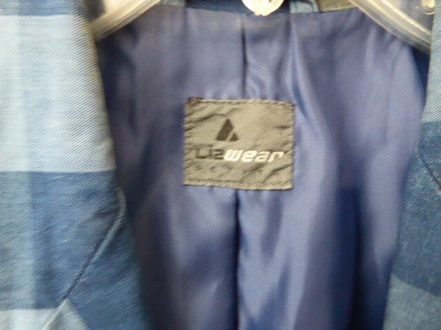 Blazer azul a rayas de algodón Lizwear Petites para mujer talla 2  Foto 3 de 4