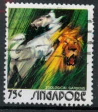 Singapore 1977 Zoo 75c Horse and Lion SG 228 used *COMBINED SHIPPING*