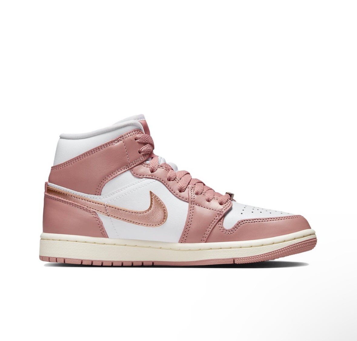 シューズ(女性用) Nike Air Jordan 1 Mid SE \"Red Stardust\" JORDAN BRAND WMNS AIR JORDAN 1 MID SE RED STARDUST/METALLIC