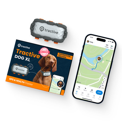 Tractive DOG XL Adventure |GPS für Hunde & Health Tracker |Grau| Generalüberholt