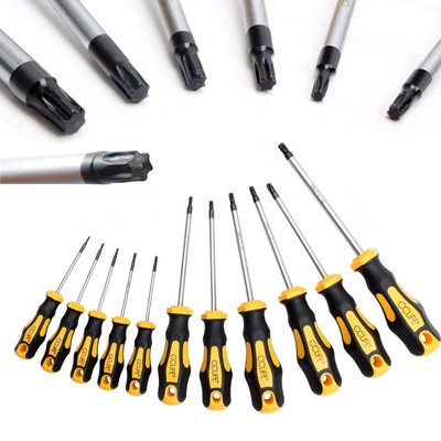 CCLIFE Tournevis Torx T6-T40 kit de précision 11 Pièces sans Trou Central