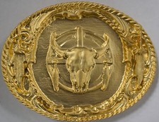 1 pc. Matte Gold-Tone Western Belt Buckle 79mm 