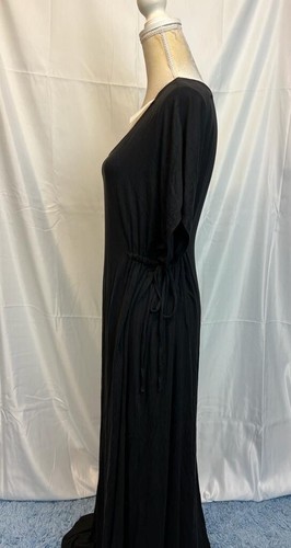 NWT Women's Short Sleeve Maternity Nursing long Maxi Summer dress Sz XL - Black - Picture 3 of 4
