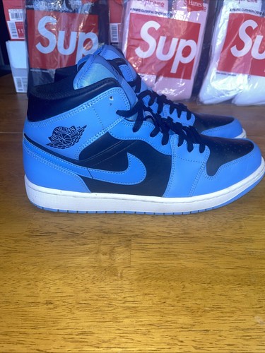 Size 11.5 - Air Jordan 1 Mid University Blue Black Clean AF No Box - Picture 2 of 9