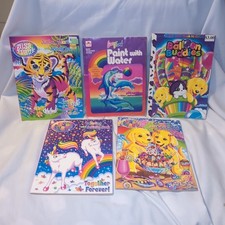 5x Lisa Frank Coloring Activity Book Paint With Water Animals Candy Tiger