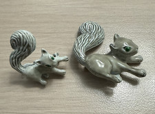 Vintage Gerrys Squirrel Pin Set of 2 Gray White Color Mom and Baby