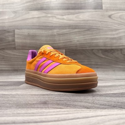 Adidas Gazelle Bold Flash Orange Purple Womens Platform Shoes JS3895