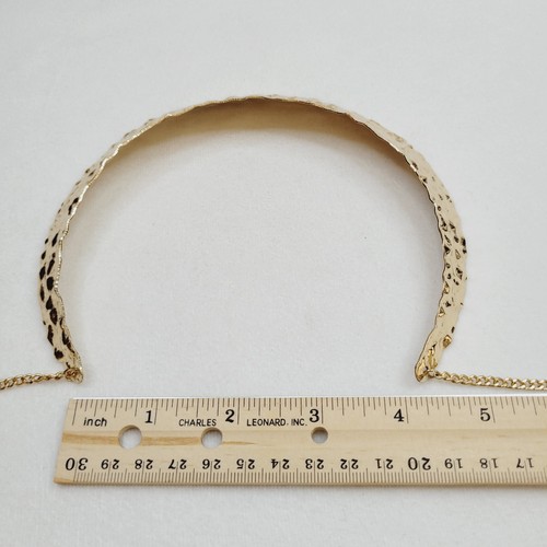 Collana moda dichiarazione collare martellato tono oro revival egiziano Cleopatra - Foto 8 di 10