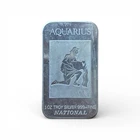 Aquarius Zodiac Vintage .999 1oz Silver Bar By National Mint Silver